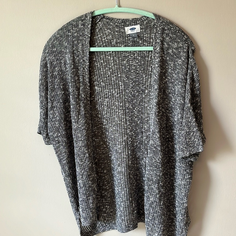 Open front gray black cardigan old navy size small